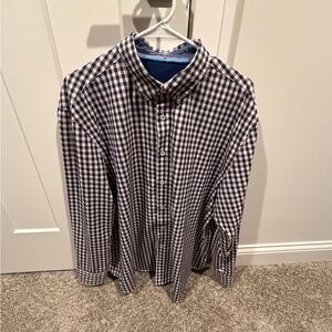 Construct Classic Navy and White Checkered Men's Shirt